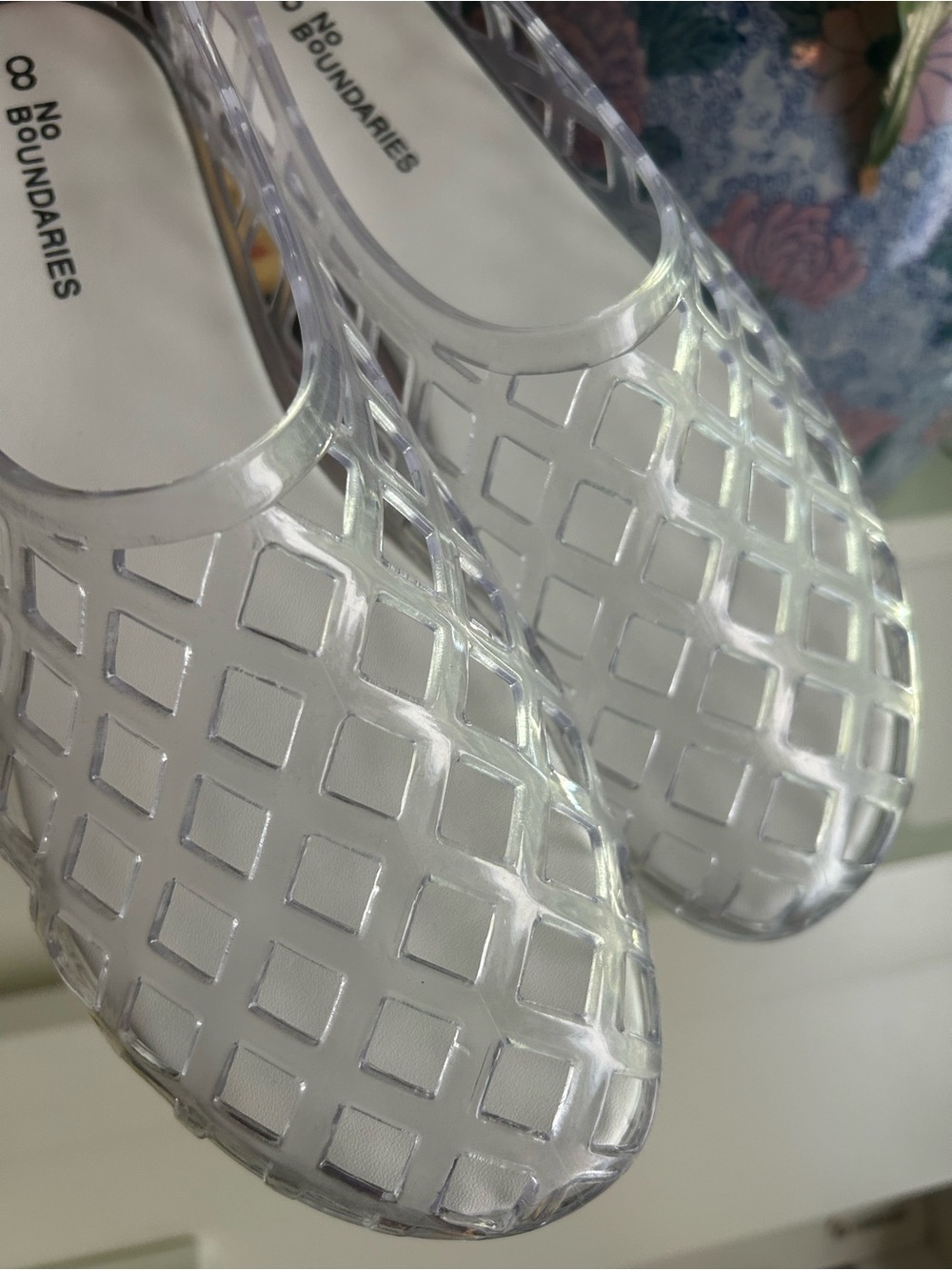 No Boundaries Clear Jelly Cage Ballet Flats Shoes Size 8 Y2K Festival Beach - Picture 9 of 11